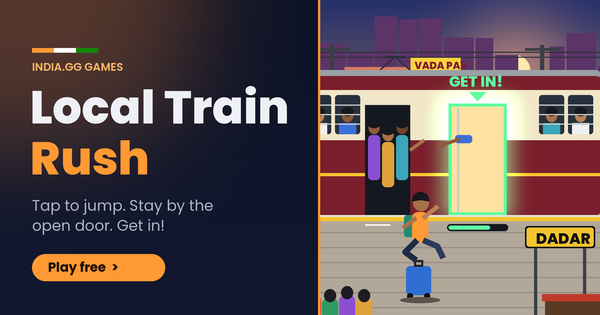 Local Train Rush: a commuter running for a Mumbai local