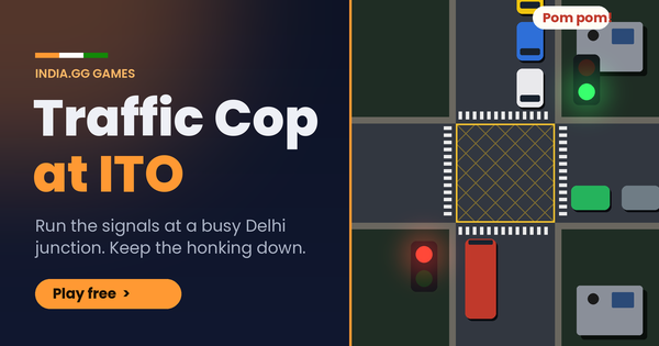 Traffic Cop at ITO: a busy four way junction